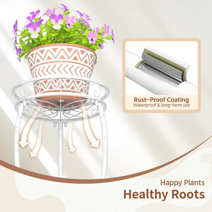 LASZOLA White 3 Tier Tall Plant Stand for Indoor Outdoor, Large Multiple Level Flower Planter