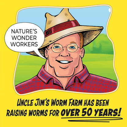 Uncle Jim's Worm Farm 1000 Count Red Wiggler Composting Worms Mix for Garden Soil or Fishing | Pack
