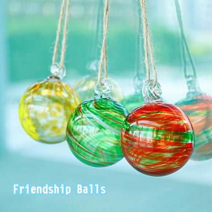 VCUTEKA Hanging Garden Gazing Ball, Hand-Blown Glass Witch Ball for Outdoor Garden Décor, 6pcs 3"