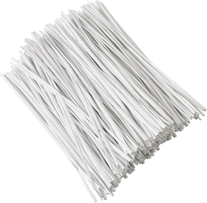 300 pcs 5 inches White Plastic Twist Ties, Cable Ties, for Bags, Gardening Tools