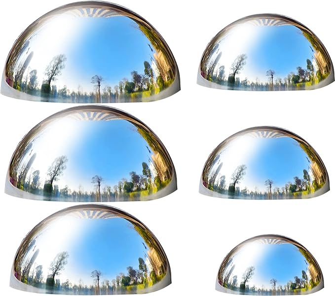 Nerien Gazing Ball, Stainless Steel Garden Mirror Globe, Polished Ornament Sphere, Hollow Floating