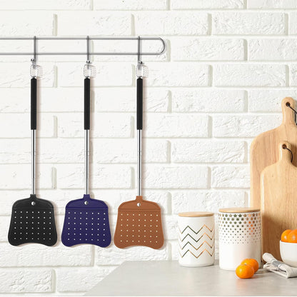 Foxany Leather Fly Swatter, Telescopic Heavy Duty Fly Swatters, Flexible Manual Flyswatters Set