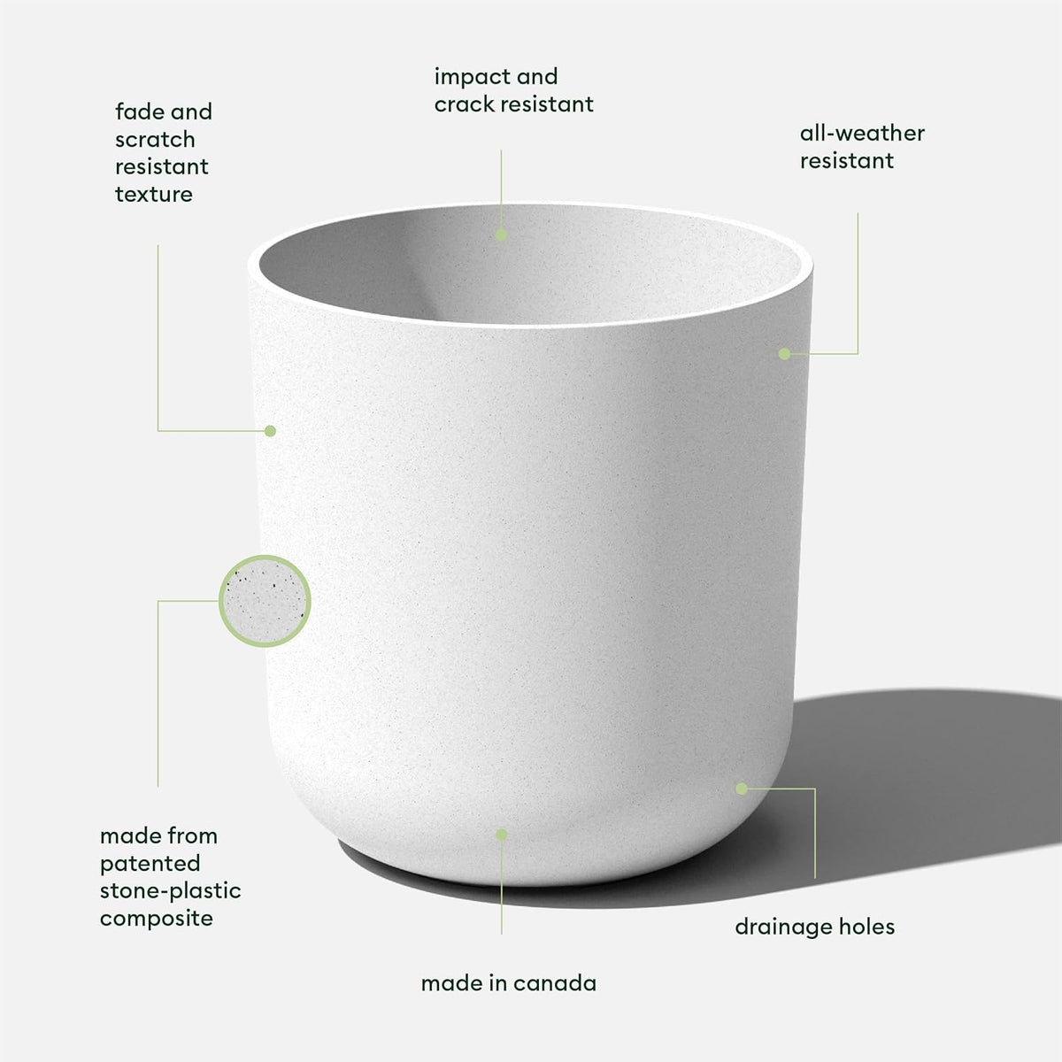 Veradek Mason Series Lima Planter - Round Planter for Indoor or Outdoor Porch/Garden | Made from