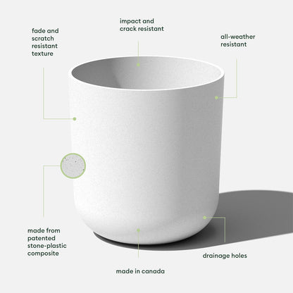 Veradek Mason Series Lima Planter - Round Planter for Indoor or Outdoor Porch/Garden | Made from