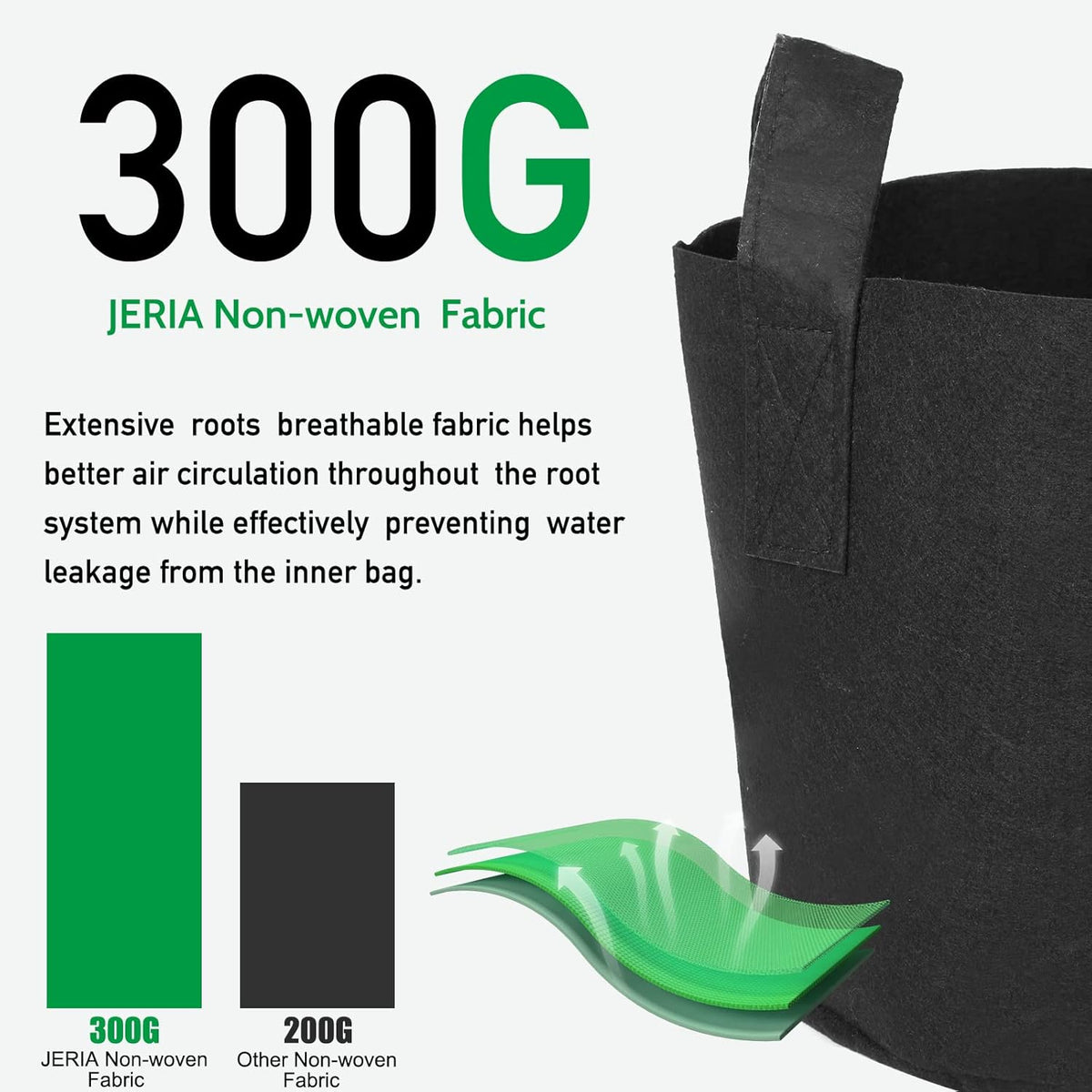 JERIA 12-Pack 7 Gallon, Vegetable/Flower/Plant Grow Bags, Aeration Fabric Pots with Handles