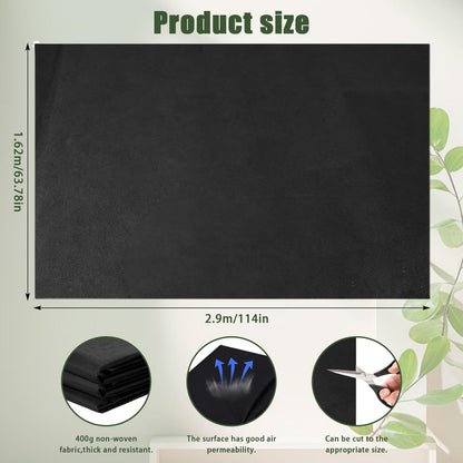 Wshxjzyay 63 * 114 inch Raised Garden Bed Liner, Non Woven Fabric Liner for Large Veg Trough, Keeps