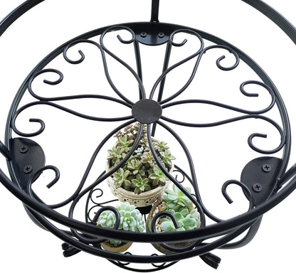 CASIMR 2-Pack Plant Stand, 2 Tier 19.2 inch Tall Metal Potted Holder Rack,Indoor Outdoor Multiple