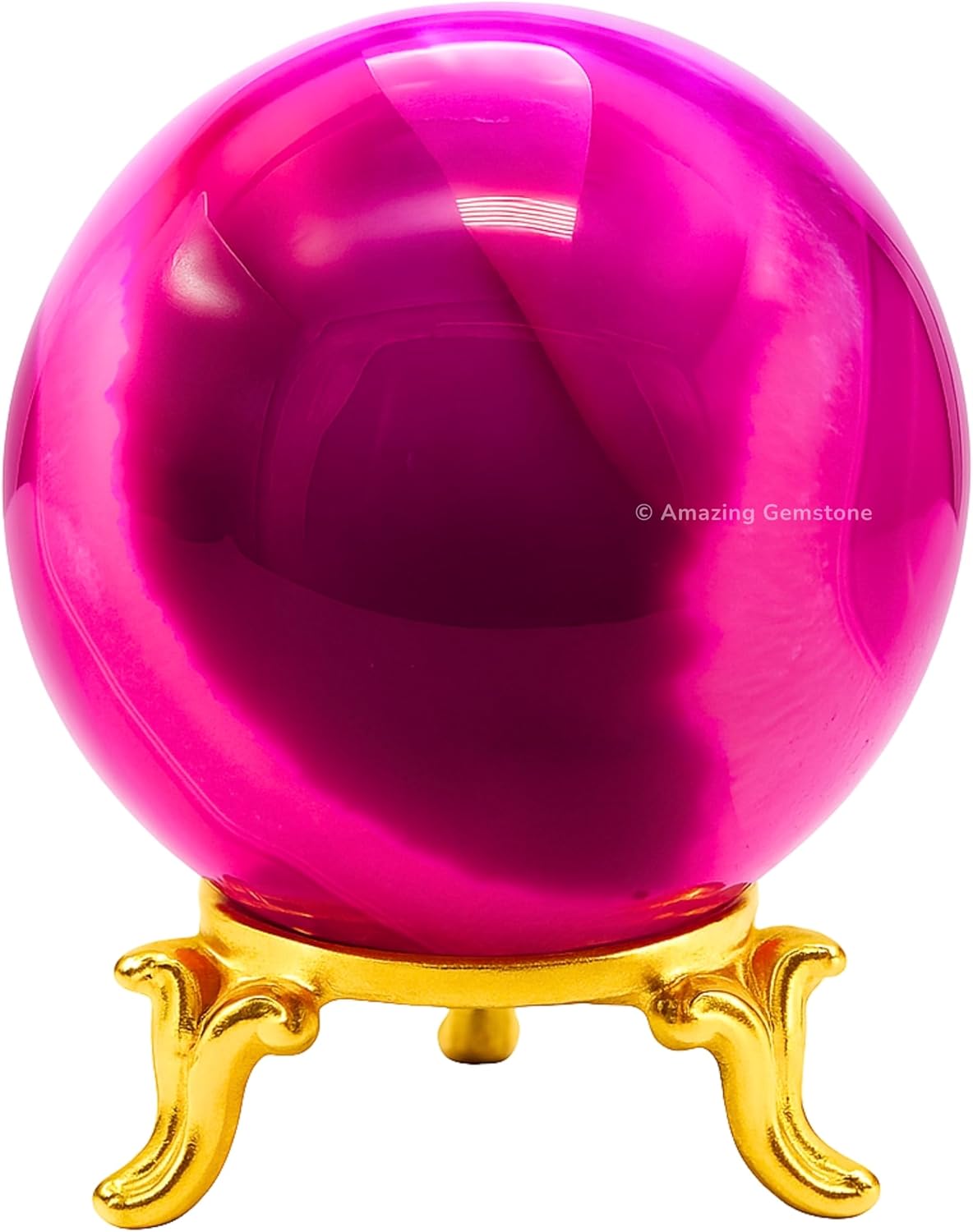 Amazing Gemstone Pink Onyx Crystal Ball with Stand - 2 Inches Crystal Sphere Meditation Balls for