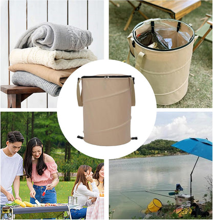 Zunate Collapsible Lawn and Leaf Bag, 24 Gallon Collapsible Trash Can, Reusable Outdoor Yard Waste