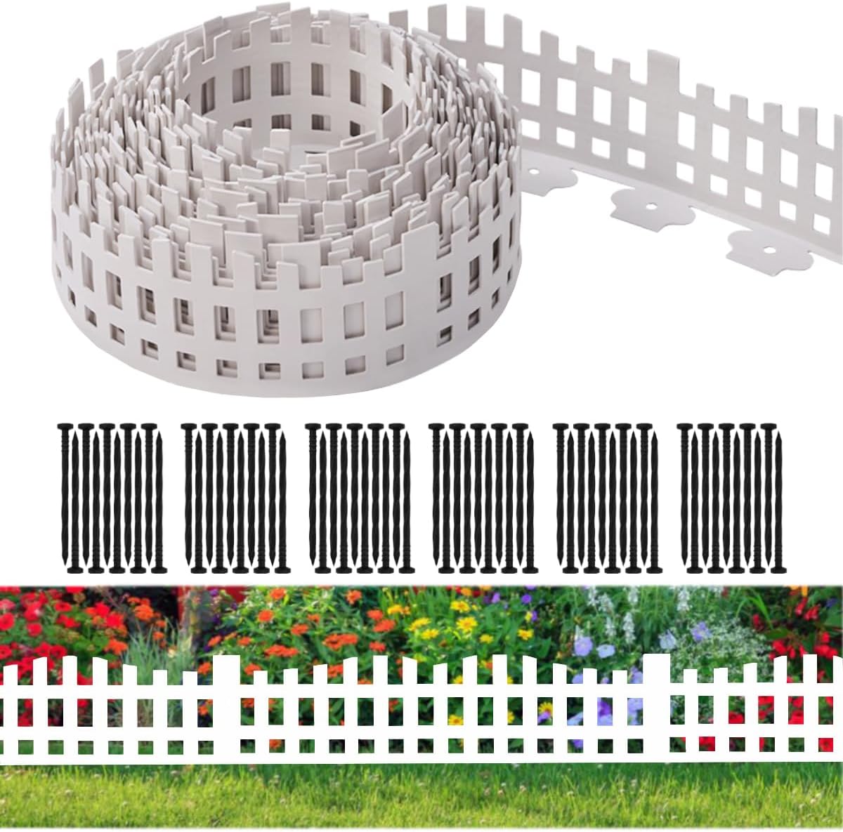 Garden Edging 33FT, Landscape Edging Borders [Extra Tall 4.9IN ] Flexible Lawn Edging Kit with