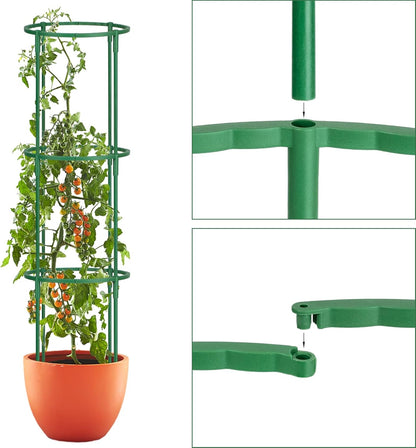 24 Pcs Plant Support Stakes, Half Round Plant Support for Indoor Plants, Stackable Garden Flower