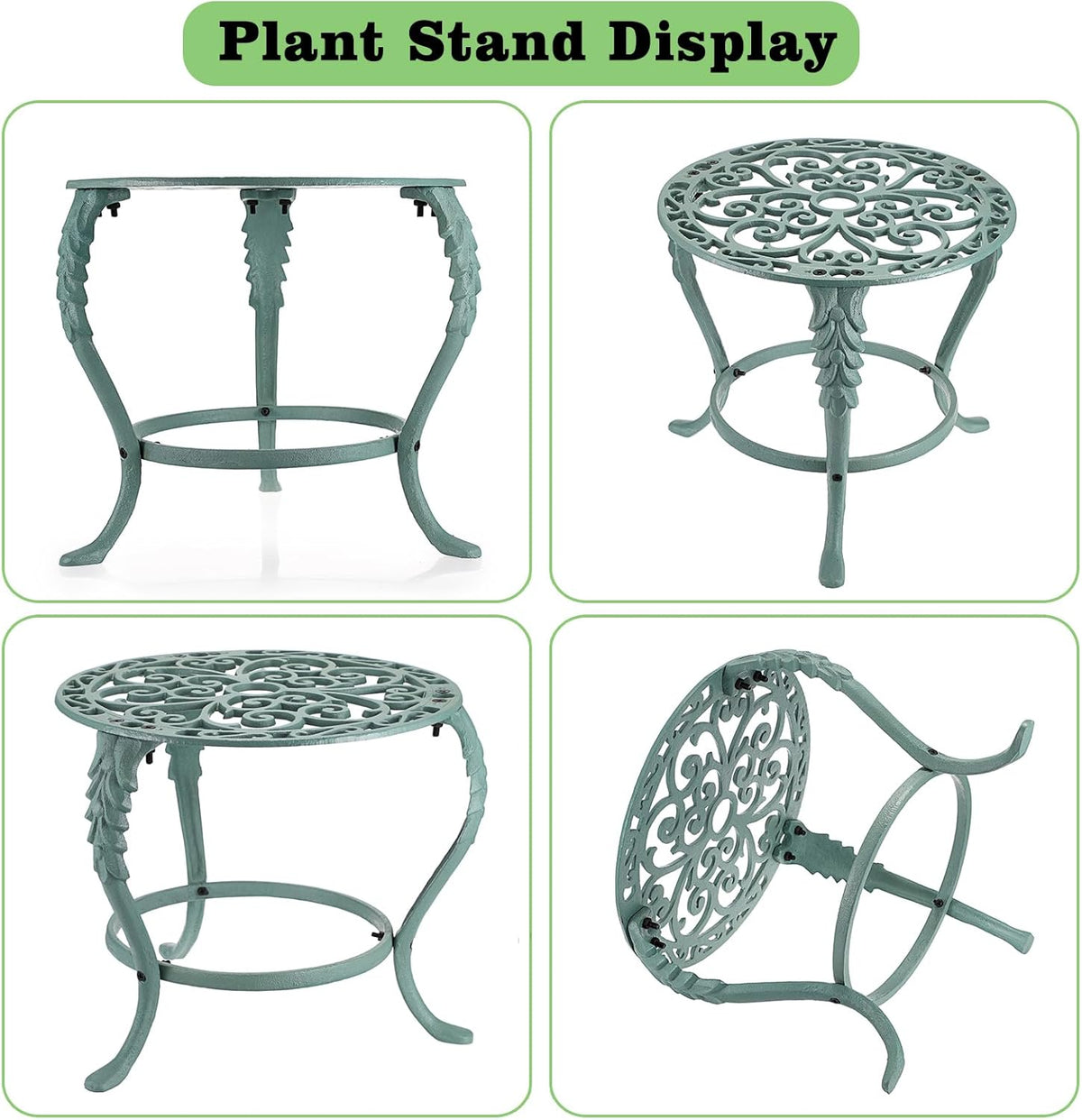 OwnMy Heavy Duty Cast Iron Plant Stand Vintage Wrought Iron Flower Pot Holder, Indoor Outdoor Large