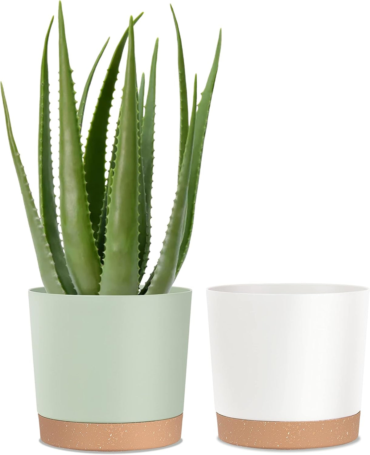kubvici Plant Pots for Indoor Plants, 2 Pack 10 Inch Plant Pot Plastic Flower Pots Planters with