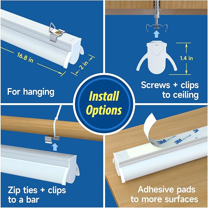Plant Lights for Indoor Growing Seedlings - 16 in Long, 4-Count (10W x4) Full Spectrum T5 Grow