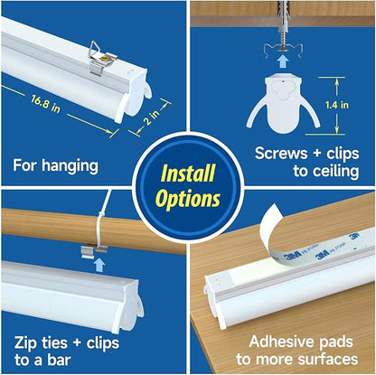 Plant Lights for Indoor Growing Seedlings - 16 in Long, 4-Count (10W x4) Full Spectrum T5 Grow