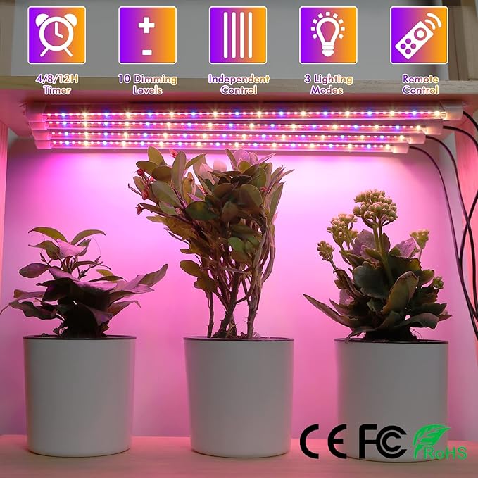 Plant Grow Lights Strip for Indoor Plants Full Spectrum,216 LEDs Plant Lights Bar for Indoor