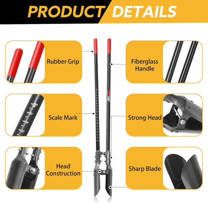 Heavy Duty Post Hole Digger with Fiberglass Handle Manual Fence Post Diggers,58 inches