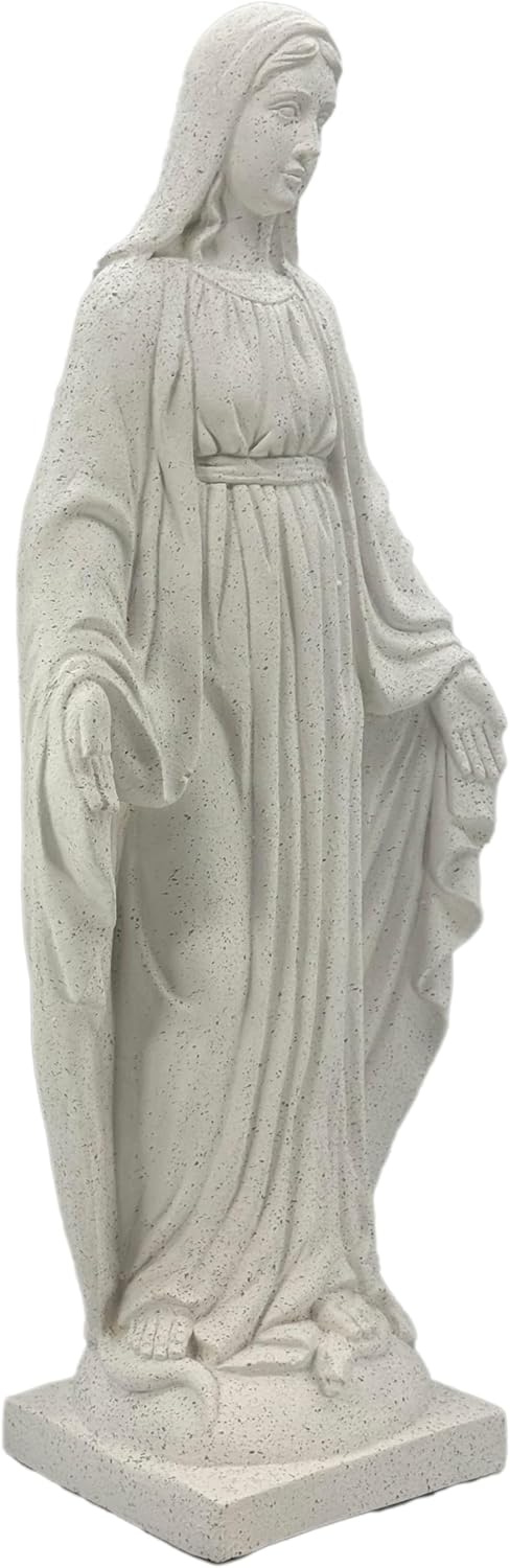 Galt International Virgin Mary Praying Blessed Mother of Grace Garden Statue Terrazo-Style 32"