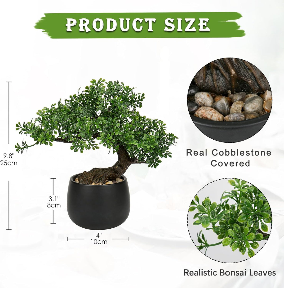 Artificial Bonsai Tree Juniper Faux Plants Indoor Fake Plants Decor with Ceramic Pots for Home