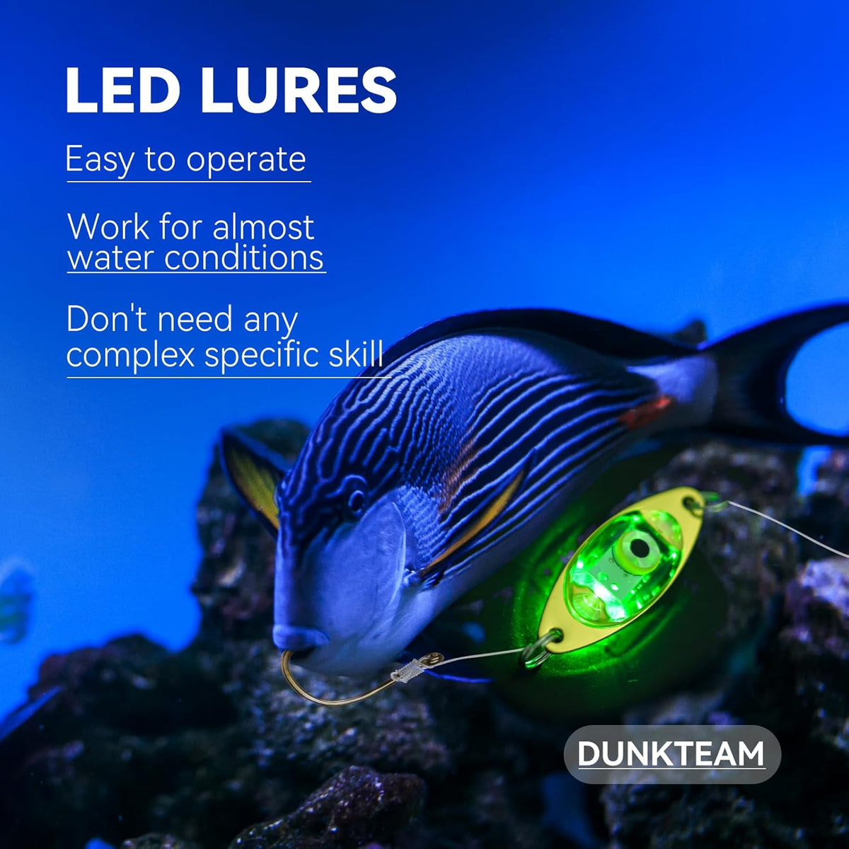 LED Underwater Fishing Lures，LED Lighted Bait Flasher，Deep Drop Fishing Lures，Fish Eye Attractive