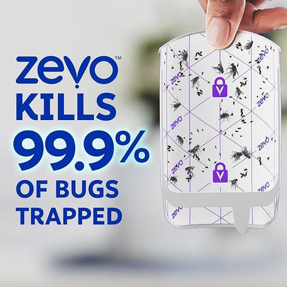 Zevo 2 Flying Insect Traps & 4 Refill Cartridges - Plug in Fly Trap & Indoor Bug Catcher for Gnats