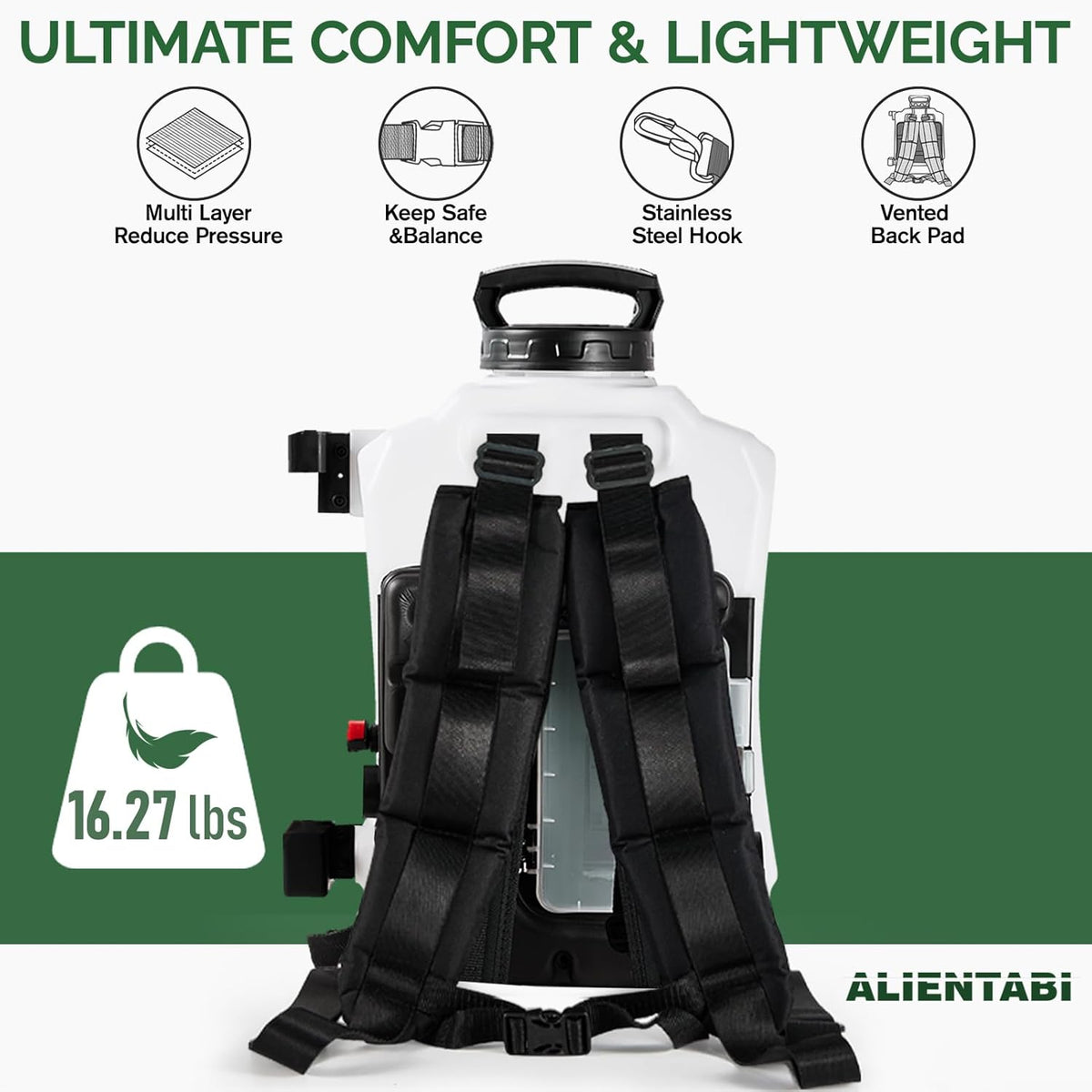 Backpack Sprayer 4 Gallon, Self-Cleaning Battery Sprayer for Weeding, Cleaning, No Gear Limit