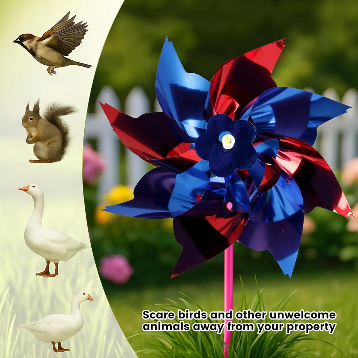 JOHOUSE 100PCS Plastic Rainbow Pinwheels for Kids - Party Favors, Garden Yard Decorations, DIY