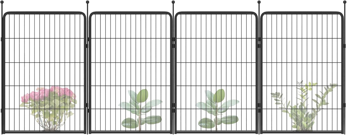 FXW Garden Fence Outdoor for The Yard – 40in(H) x 9.1ft(L) Heavy Duty Metal Animal Barrier for Dog