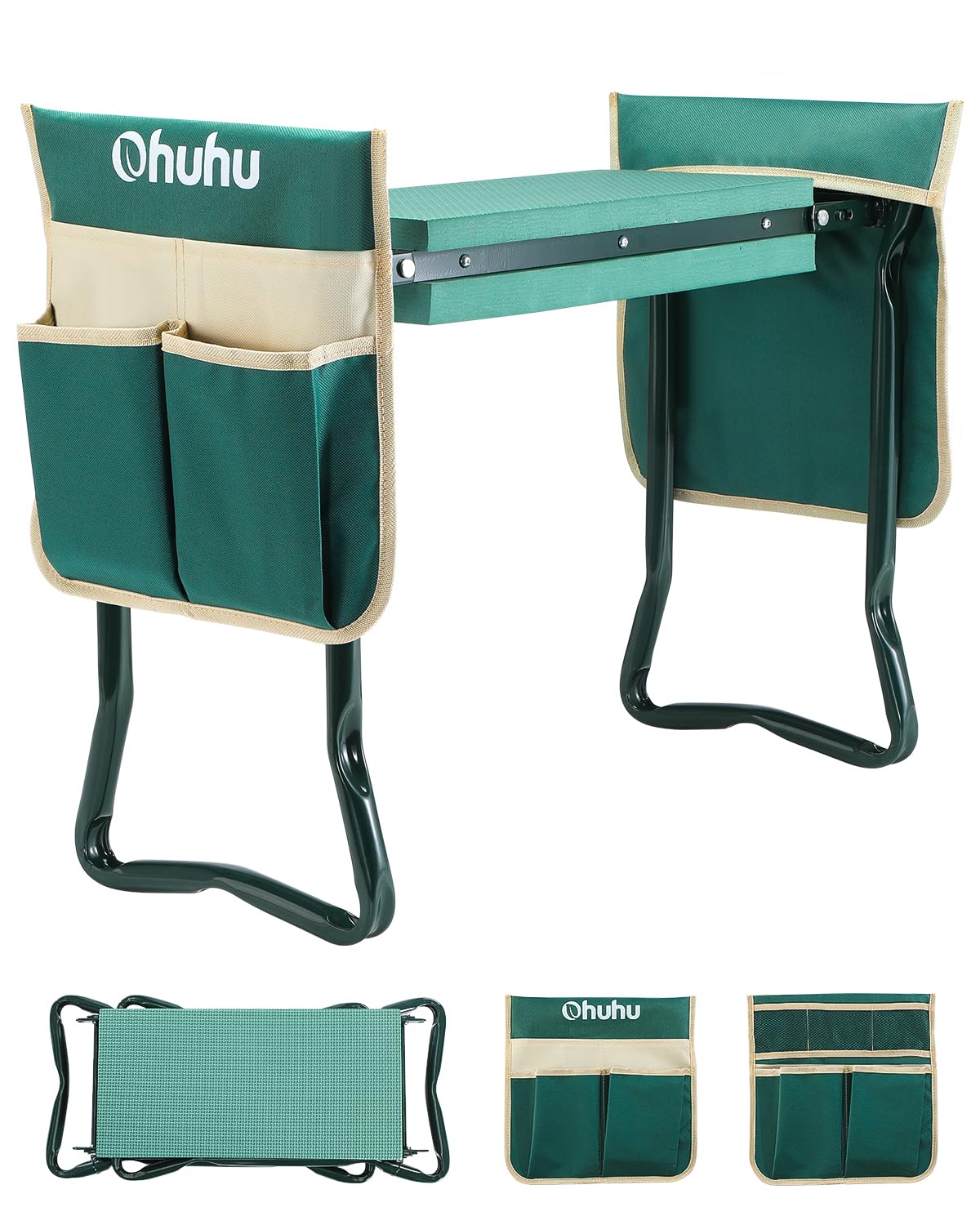 Ohuhu Garden Kneeler and Seat Heavy Duty, Upgraded Gardening Stool with Thicker Wider EVA Foam