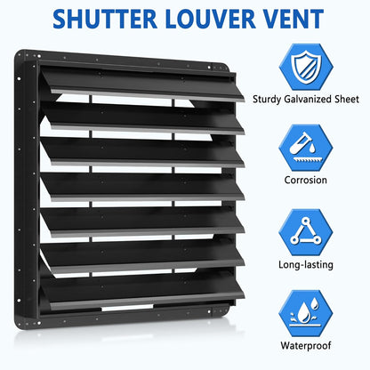 30 Inch Galvanized Sheet Spraying Automatic Exhaust Shutter Louver Vent (No Fan Blades and Motor)