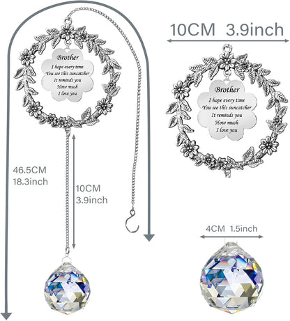 Suncatcher Gifts for Brother,Valentines Birthday Gifts for Brother, Sun Catcher for Christmas