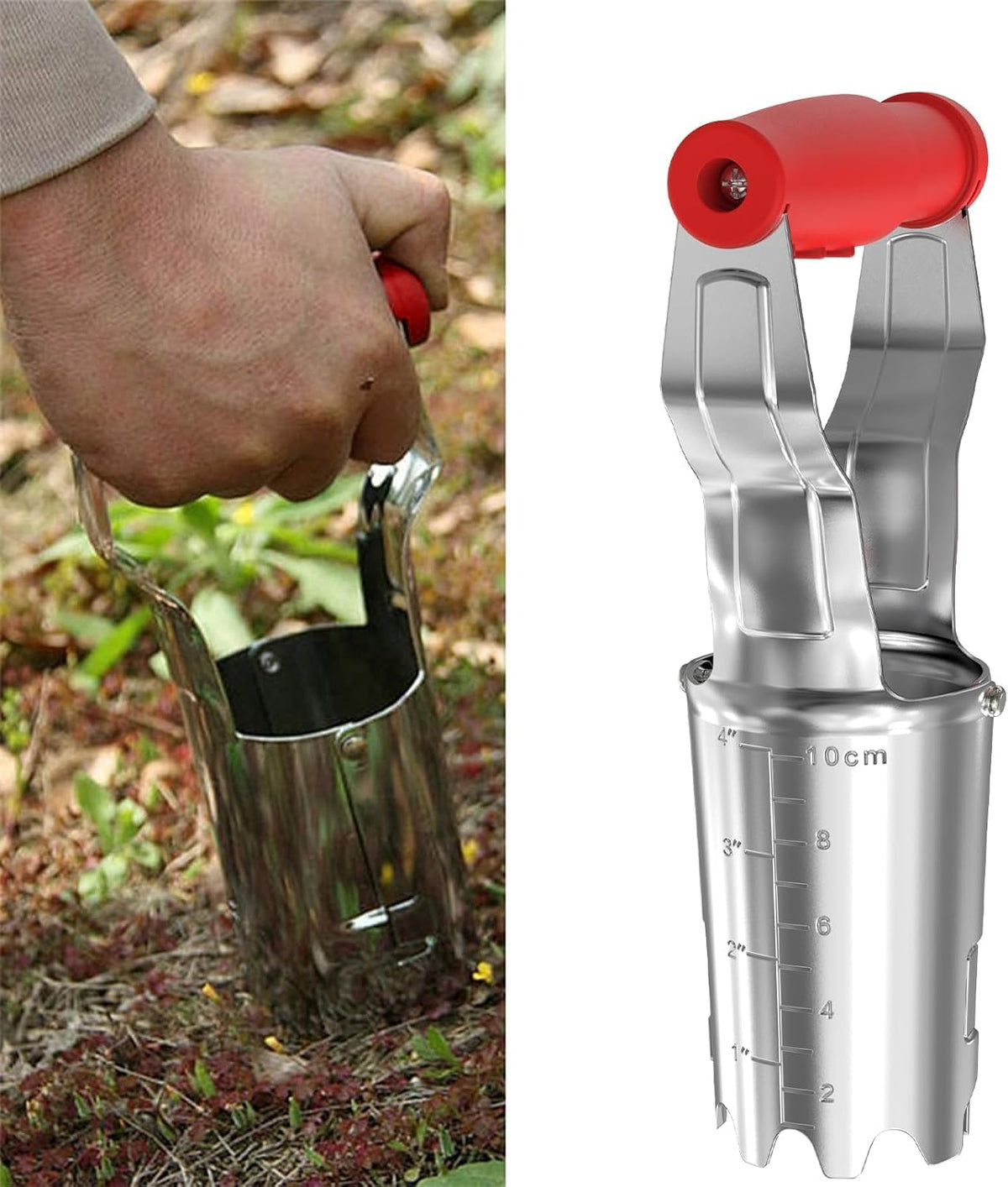 FLORA GUARD Bulb Planter with Depth Markers - Automatic Soil Releasing Seed Bulb Transplanter for