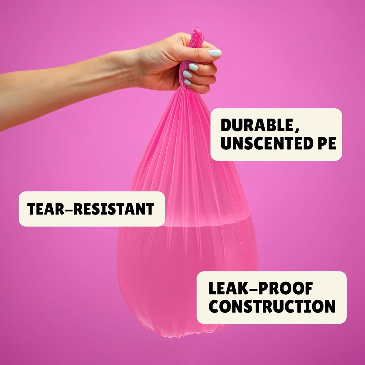 FORID Small Trash Bags 4 Gallon for Bathroom - Extra Thick Colored Garbage Bags Unscented,Strong
