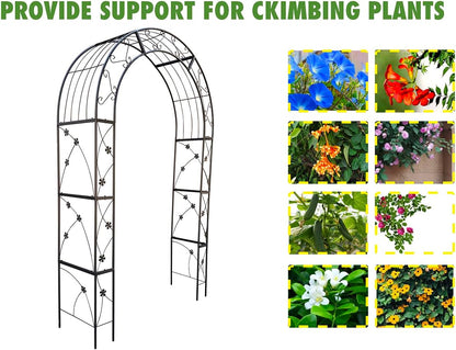 Metal Garden Arch, Garden Arch Trellis for Climbing Plants Outdoor, Garden Arbor for Weddings Party