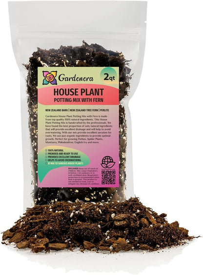 Premium Gardenera House Plant Potting Mix | Fern + New Zealand Bark + Perlite | Great for Pothos