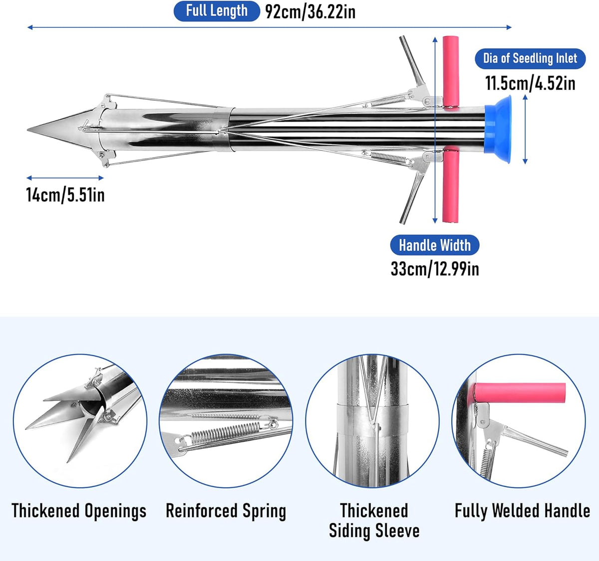AIWFL Seedling Transplanter Long Double Handled Bulb Planter Tools Vegetable Young Plant Manual