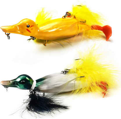 Duck Lures for Bass Fishing, Realistic Topwater Baby Duckling Baits Floating Artificial Hard