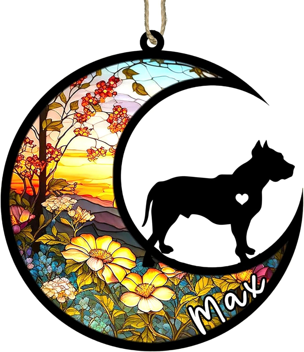 Personalized Dog Memorial, Custom Name Pit Bull Dog Christmas Ornament with Name, Custom Breeds