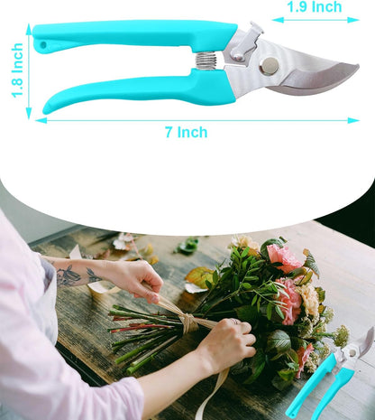 Pruning Shears for Gardening, 2 Pack Garden Scissors for Cutting Fresh Flowers, Floral Clippers for