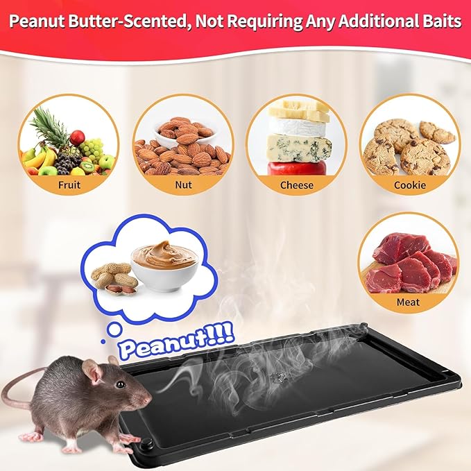 LULUCATCH Glue Mouse Traps Indoor for Home 18 Pack, Pre-Baited Sticky Plastic Glue Boards for