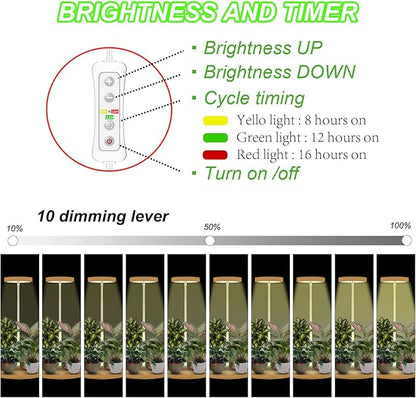 yadoker Plant Grow Light for Indoor Plant,Bamboo Mini LED Grow Light Garden,Height