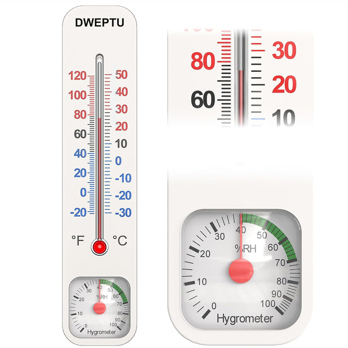 Outdoor/Indoor Thermometer Hygrometer Humidity Monitor Temperature Humidity Gauge Meter with