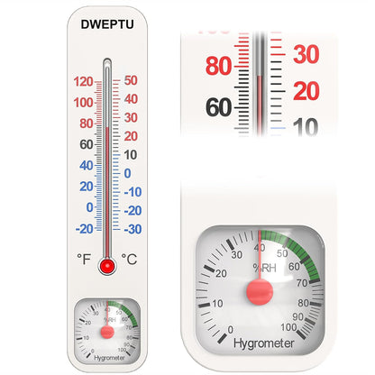Outdoor/Indoor Thermometer Hygrometer Humidity Monitor Temperature Humidity Gauge Meter with