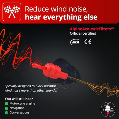 Alpine MotoSafe Race MotoGP™ - Motorcycle Ear Plugs for Wind Noise Reduction - 20dB - Ultra Soft