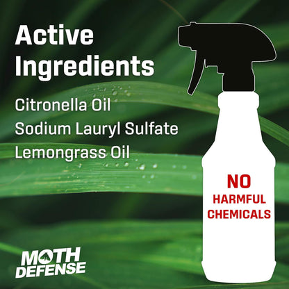 Exterminators Choice Moth Defense Spray - 32 fl oz - Natural Lemongrass & Citronella - Moth Spray
