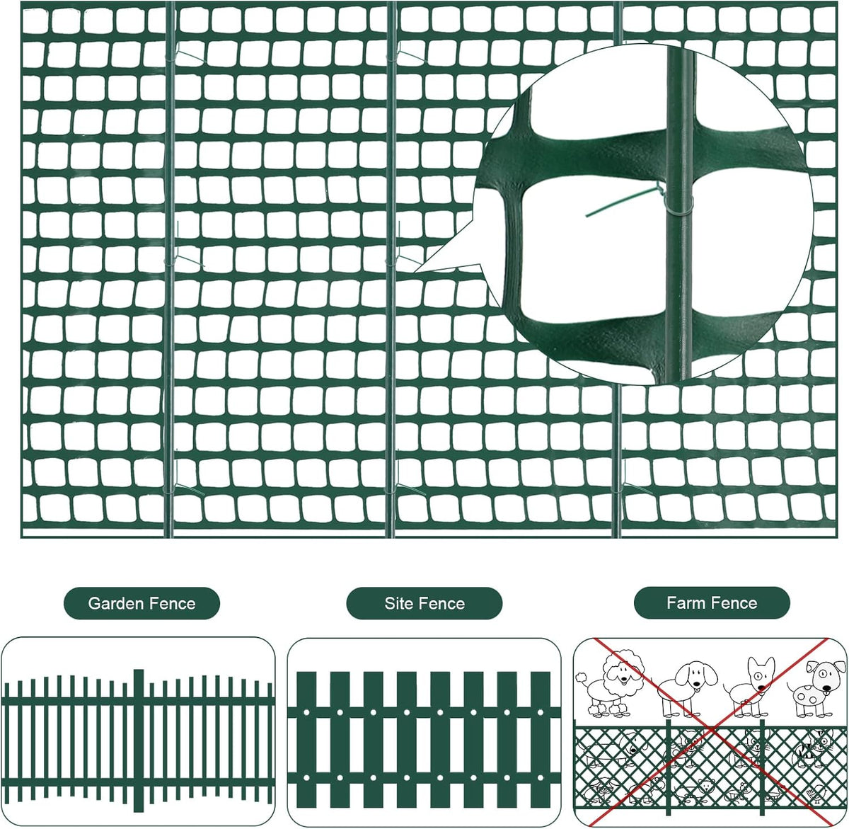 Plastic Garden Fencing Roll Safety Construction Barrier Outdoor Snow Mesh Fence Garden Netting, 1.2