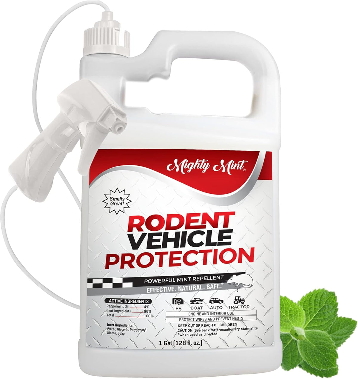 Mighty Mint Gallon (128 oz) Rodent Repellent Spray for Vehicle Engines and Interiors - Cars