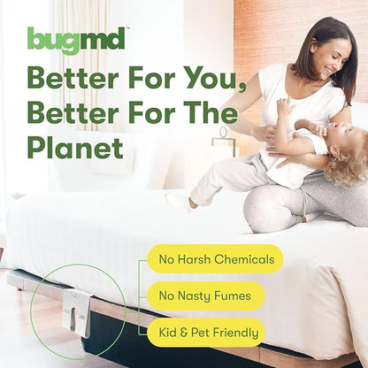 BugMD Bed Bug Trap (1 Pack, 12 Traps) - Interceptors, Bed Bug Prevention, Sticky Glue Traps, Insect