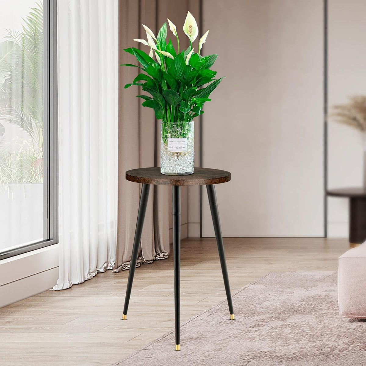 Tall Plant Stand Indoor, Mid Century Wood Plant Stand Plant Table for Flower Pots, Heavy Duty Metal