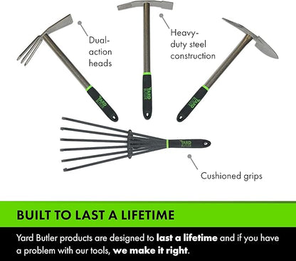 Yard Butler Terra Garden Hand Tools - Weeding Hand Tiller Tool for Efficient Gardening - Weed